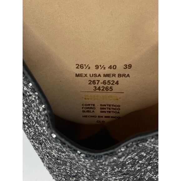 D'CALETA Women's Black Sequin Embellished Closed Toe Ankle Strap Flats SZ 9.5 - Picture 8 of 10